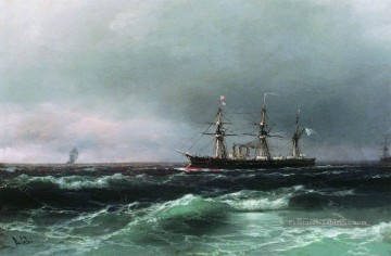 navire en mer 1870 Romantique Ivan Aivazovsky russe Peinture à l'huile